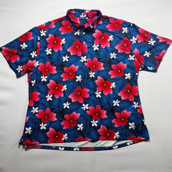 Hreski Other - Hreski Men's Short Sleeve Floral Performance Golf Polo Shirt - Size 3XL